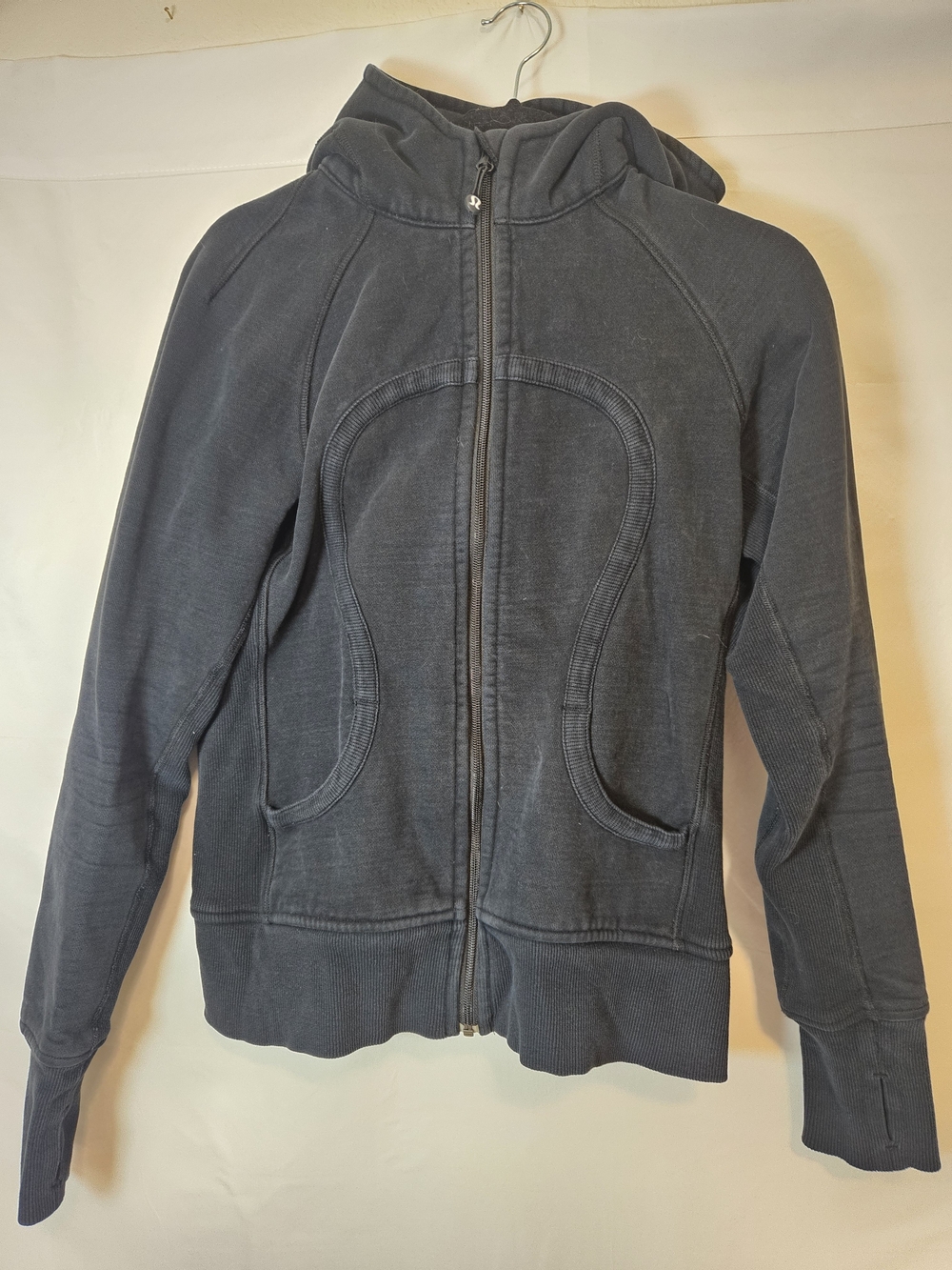 Black Scuba Zip-Up Hoodie with Hood Yoga Workout